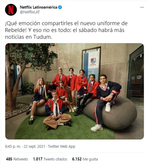 Uniforme de Rebelde de Netflix