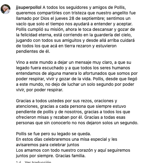 Verónica Alejandra Hernández, ex conductora de Venga La Alegría, comparte la muerte de su hijo 'Pollito'.