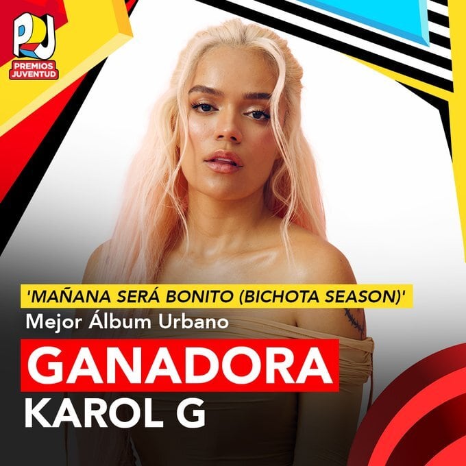 Ganadora a Mejor Álbum Urbano en los Premios Juventud 2024