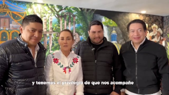 Claudia Sheinbaum y Julión Álvarez juntos en San Luis Potosí