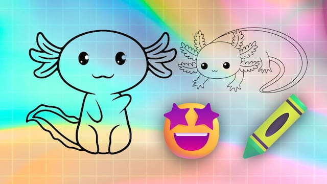 Dibujos bonitos de ajolote para colorear por el Día Nacional del Ajolote