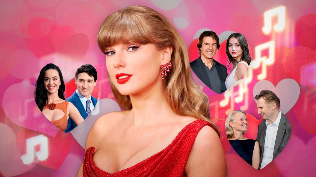 3 canciones de Taylor Swift para describir romances de Katy Perry con Justin Trudeau, Ana de Armas con Tom Cruise y Liam Neeson con Pamela Anderson