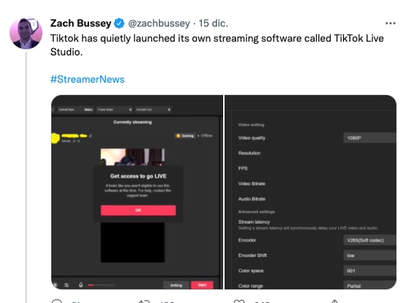 TikTok permitirá transmisiones desde la computadora