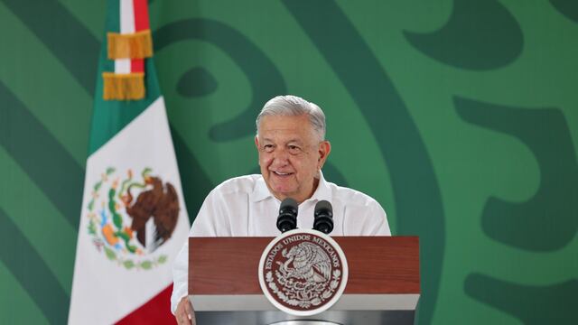 Andrés Manuel López Obrador, Presidente de México, durante la mañanera realizada en la Primera Región Naval, en Ciudad Madero, Tamaulipas