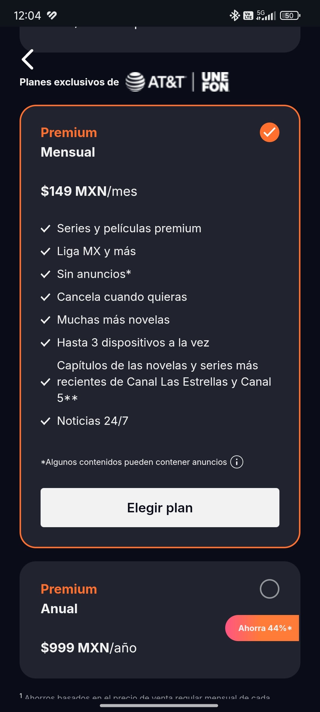 ViX Premium si tienes número Unefon