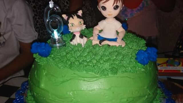 El niño de seis años pidió que su gatita estuviera en todos lados