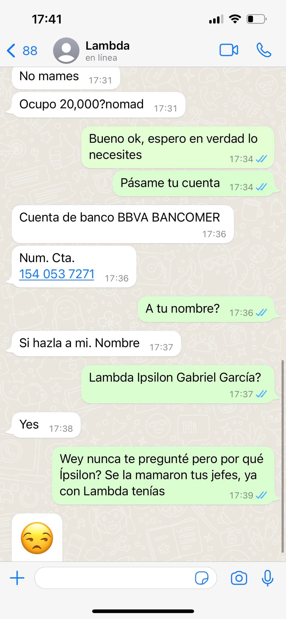Conversación de Mauricio Mancera con el hacker de Lambda García.