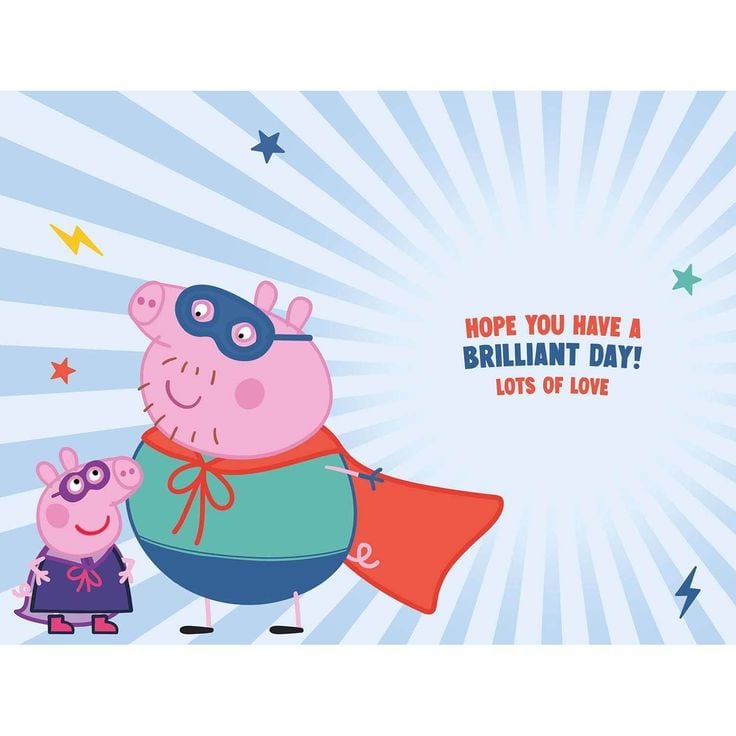 Tarjetas de Papá Cerdito de Peppa Pig para el Día del Padre