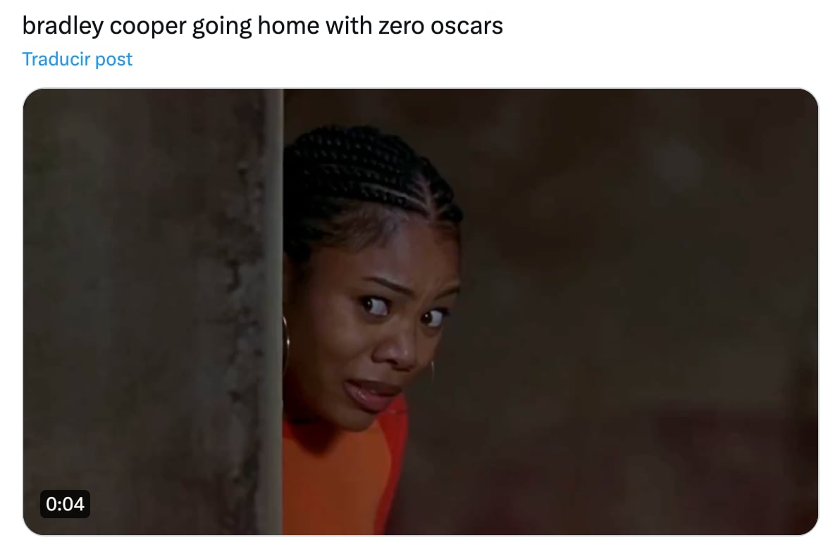 Meme de Bradley Cooper perdedor en los Premios Oscar 2024