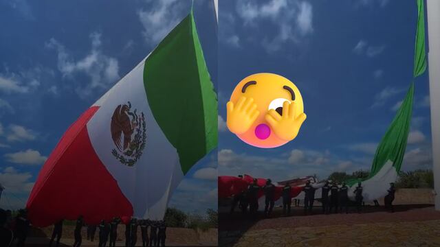 VIDEO: Bandera de México se rasga durante acto cívico en Guanajuato