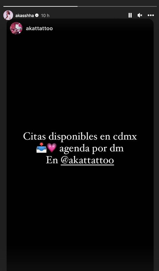 Akasha abre agenda de tatuar en CDMX.