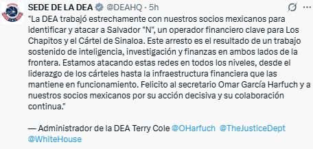 DEA mensaje