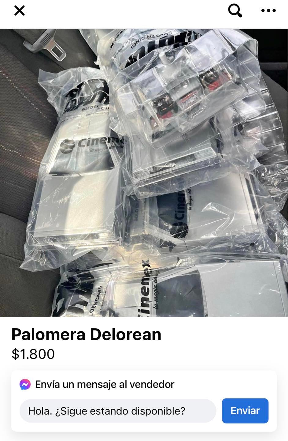 Palomera de DeLorean, precio de reventa