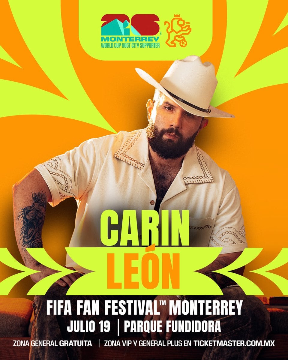 Carín León en el cierre del FIFA Fan Festival de Monterrey