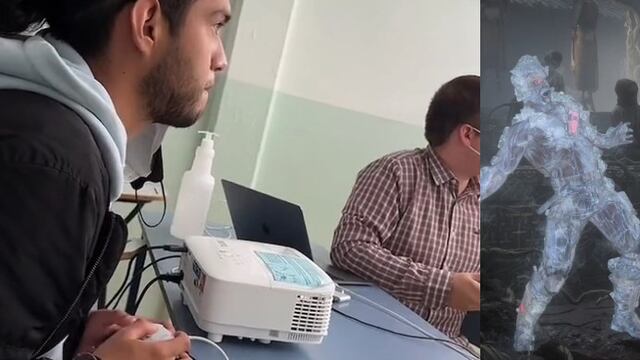 Alumno y profesor peleando en 'Mortal Kombat'