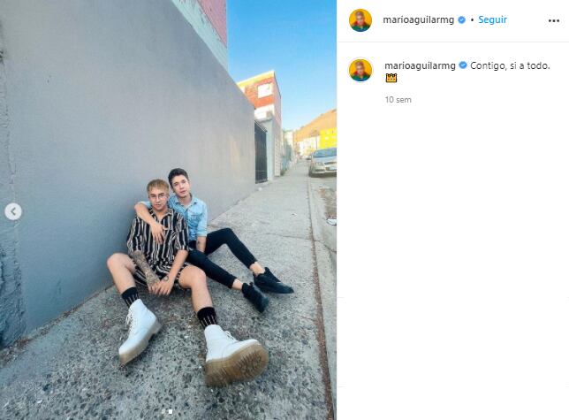 Mario Aguilar muestra a su novio en redes.