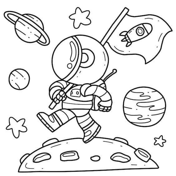 Dibujos de astronautas para colorear: 10 plantillas que puedes imprimir