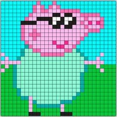 Papá Cerdito en punto de cruz