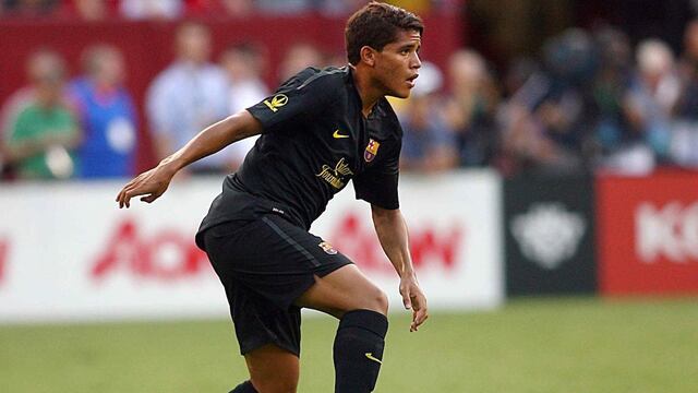 Dos Santos cuando jugaba para el Barça