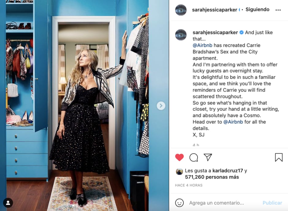 Airbnb alquila el departamento de Carrie de “Sex and the City”
