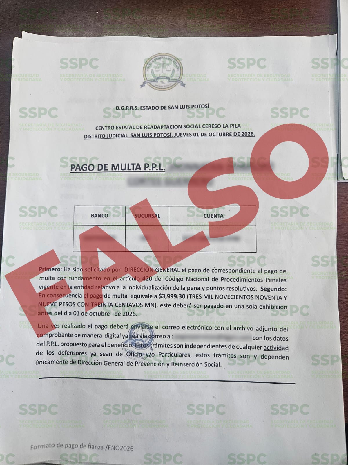 SSCP alerta por fraude con falsas promesas de liberación