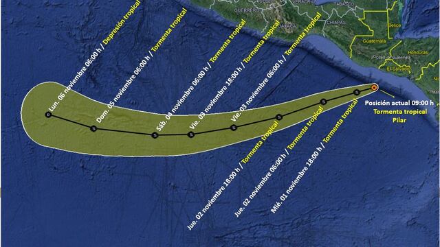 Tormenta Tropical Pilar el 1 de noviembre