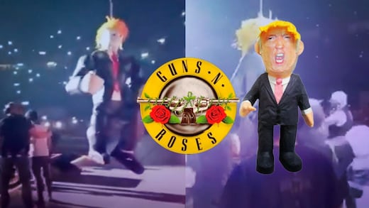 Violencia en Estados Unidos revive video donde Guns N’ Roses rompe piñata de Trump en pleno concierto