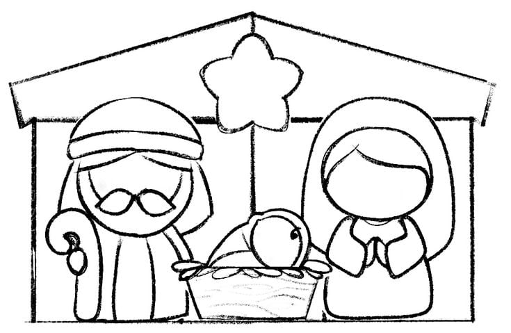 Dibujos de nacimiento de Navidad para colorear