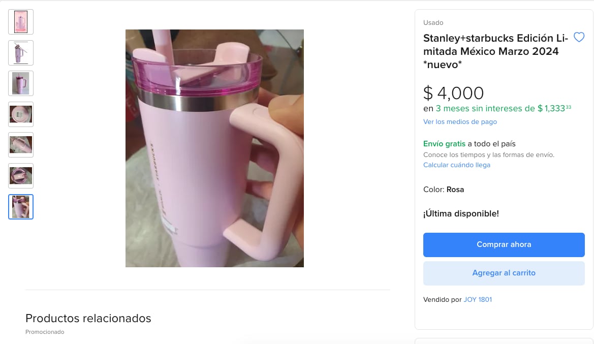 El termo Stanley rosa de Starbucks ya está en reventa y estos son sus precios