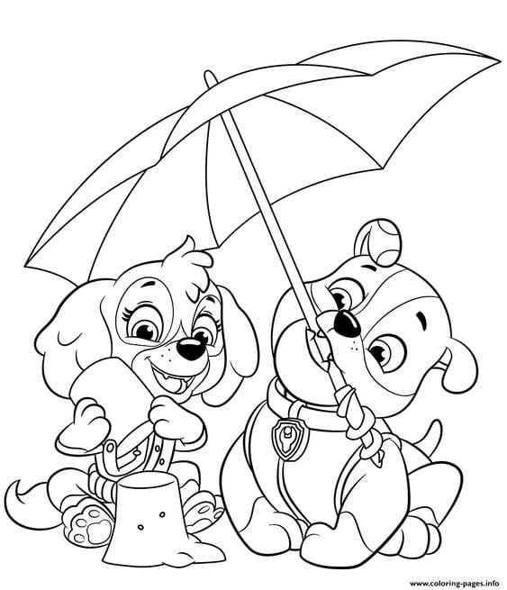 Dibujos de Paw Patrol en la playa de vacaciones