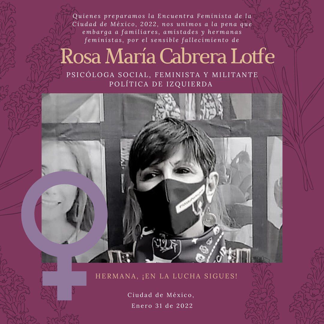 Lamentan muerte de Rosa María Cabrera Lotfe