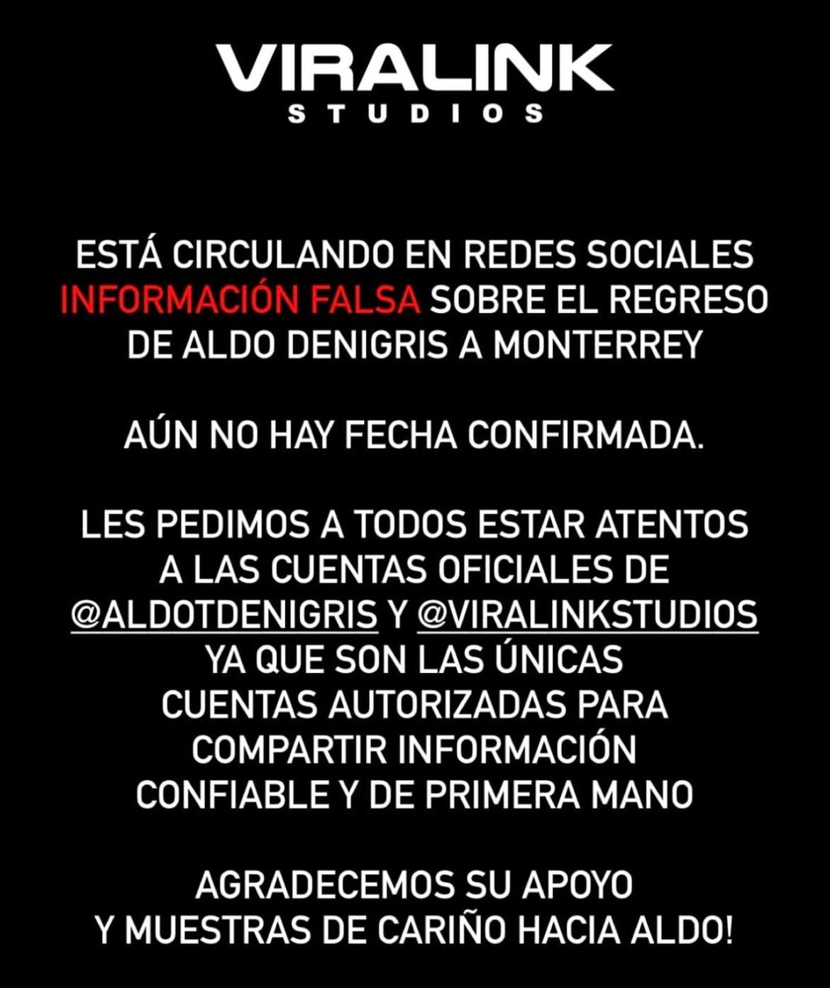 Agencia de Aldo Tamez de Nigris rechaza que esté de regreso en Monterrey tras La Casa de los Famosos México 2025.