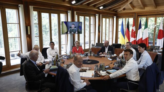 Reunión del G7 con Volodímir Zelenski/AFP