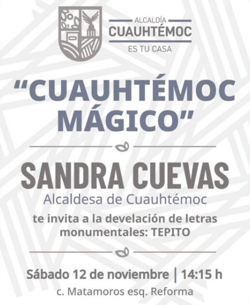 Develación de letras monumentales en Tepito