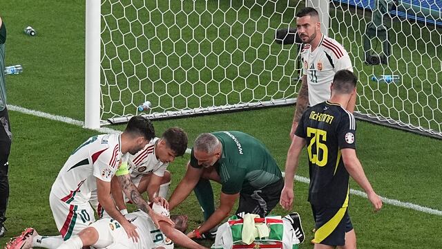Jugador de Hungría queda inconsciente tras terrorífico golpe en partido de la Euro 2024