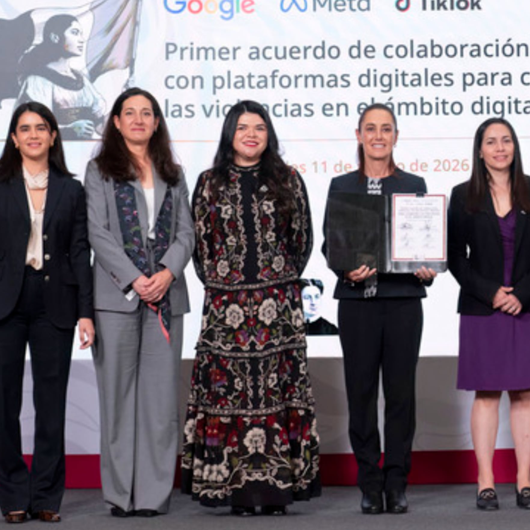 Sheinbaum firma acuerdo con Google, Meta y TikTok contra la violencia digital