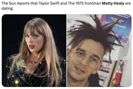 Rumores aseguran que Taylor Swift y Matty Healy están saliendo y los memes se disparan