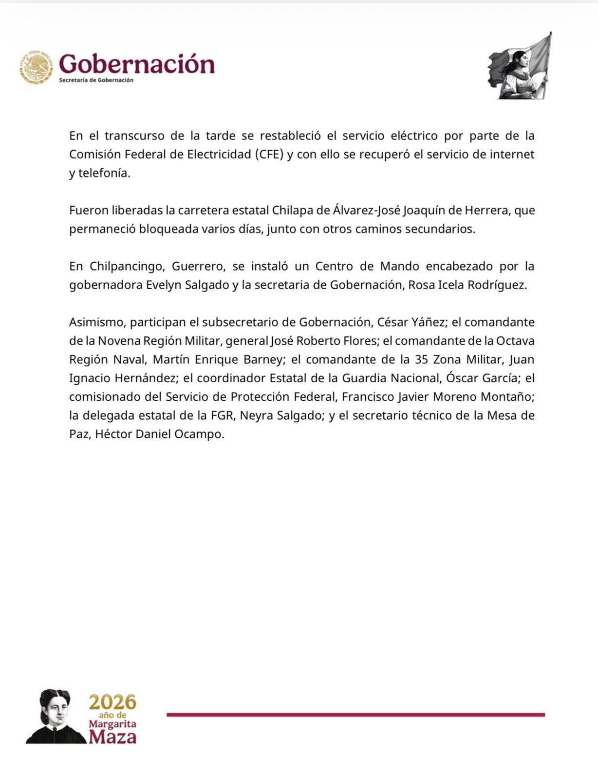 Autoridades recuperan control de Chilapa, Guerrero tras hechos violentos