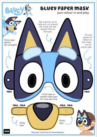 Bluey para recortar y armar: Plantilla con Bingo que puedes imprimir