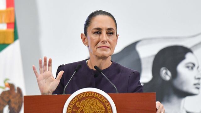Claudia Sheinbaum, presidenta de México, durante conferencia matutina en Palacio Nacional