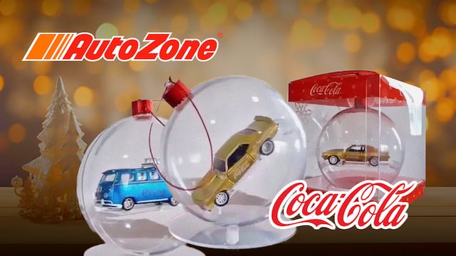 Esferas navideñas Coca Cola 2024 en AutoZone