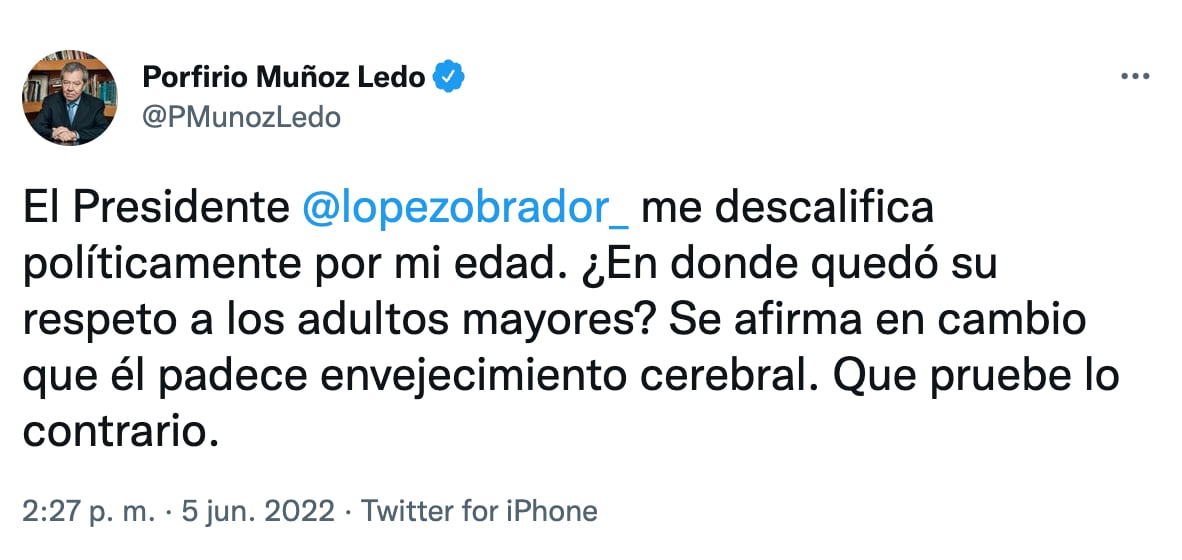 Porfirio Muñoz Ledo responde a AMLO