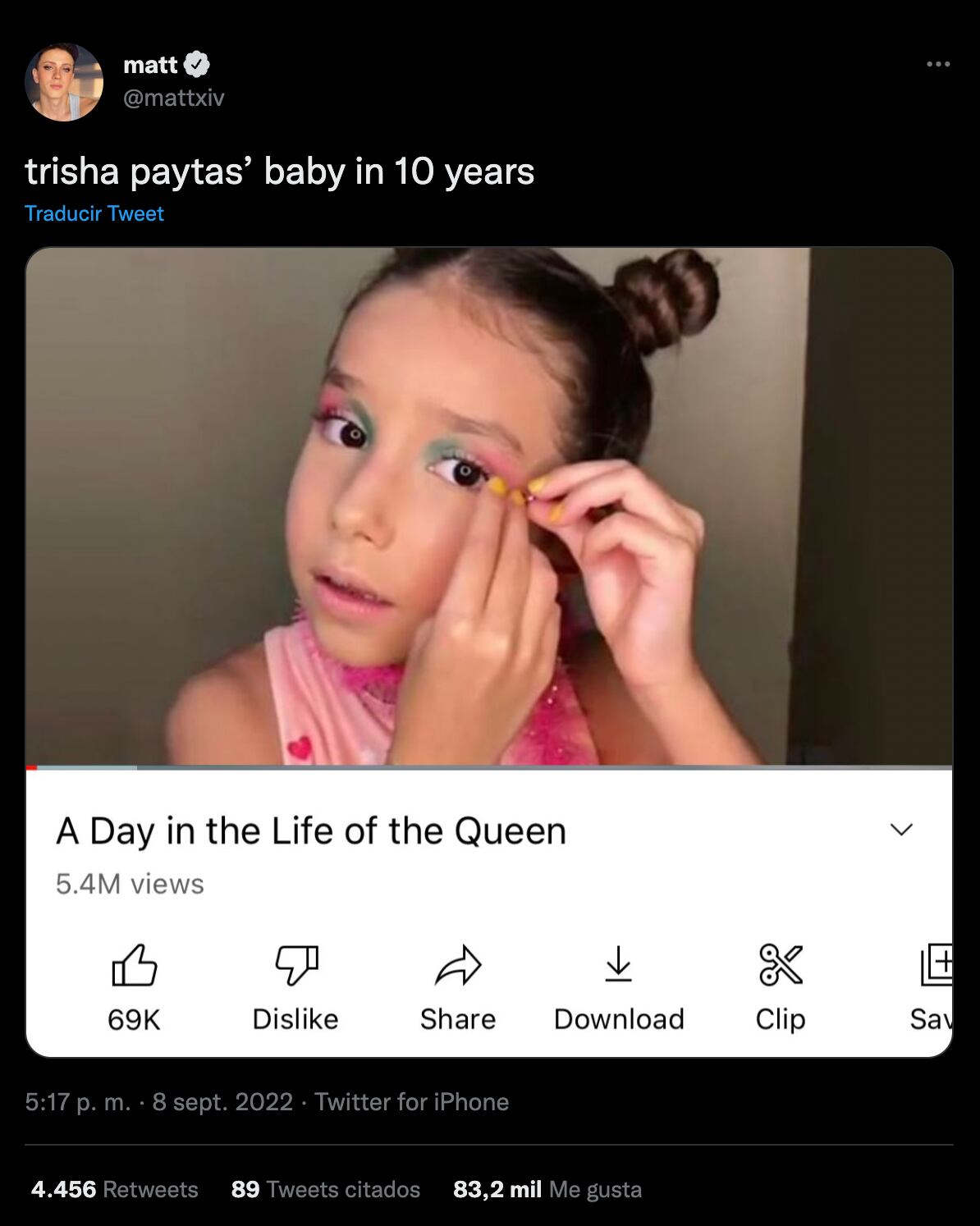 ¿Quién es Trisha Paytas y qué tiene que ver con Isabel II?