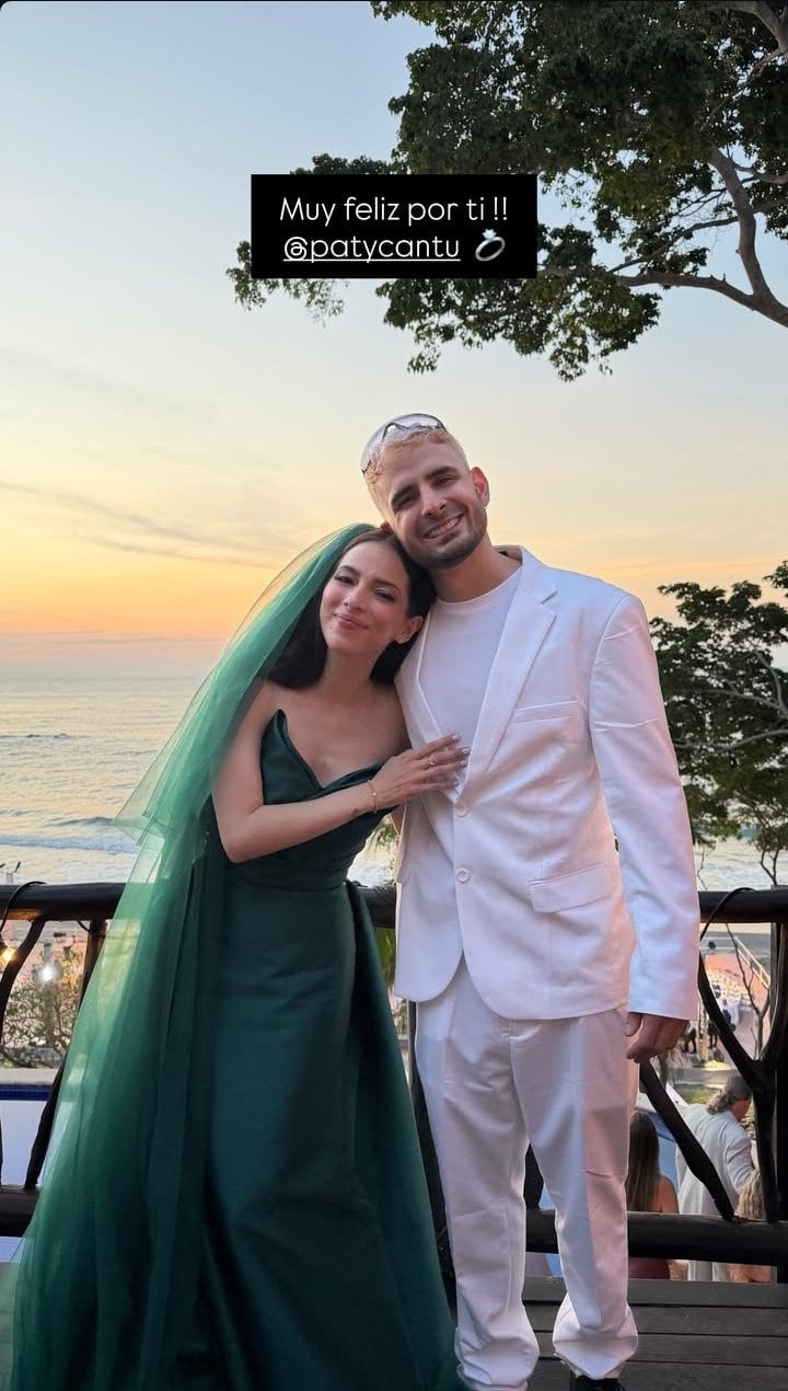 El vestido de novia que lució Paty Cantú.