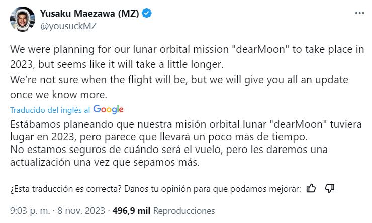Yusaki Maezawa sobre el viaje alrededor de la luna dearMoon