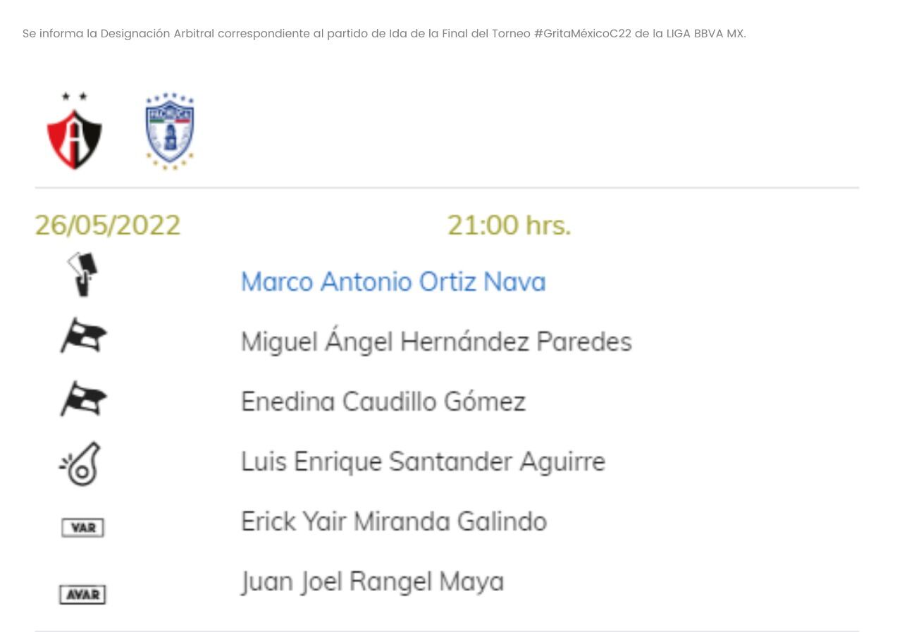 Árbitros final Liga MX (Foto: Captura de video)