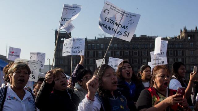 Protesta por recorte a estancias infantiles