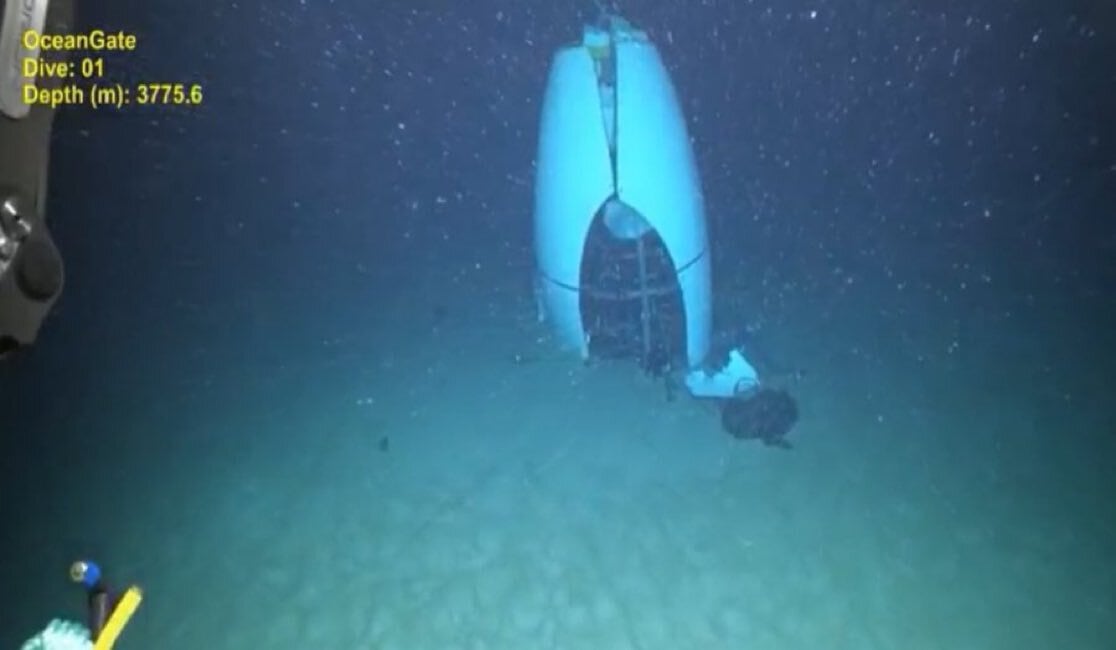 Submarino Oceangate en el fondo del mar