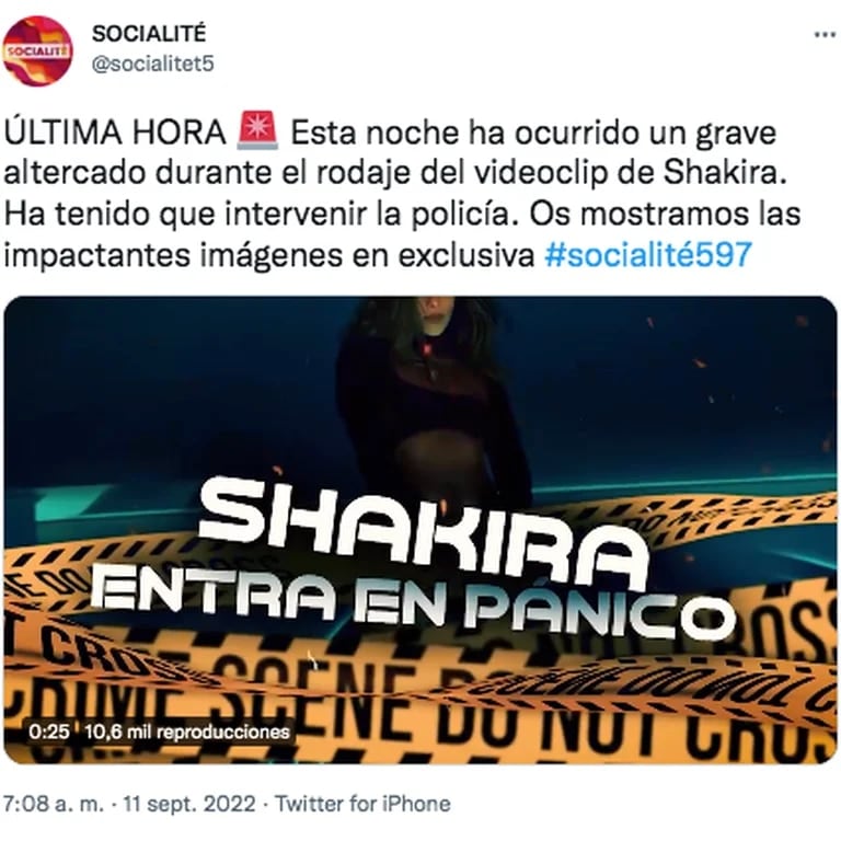 Problemas en rodaje del nuevo video de Shakira