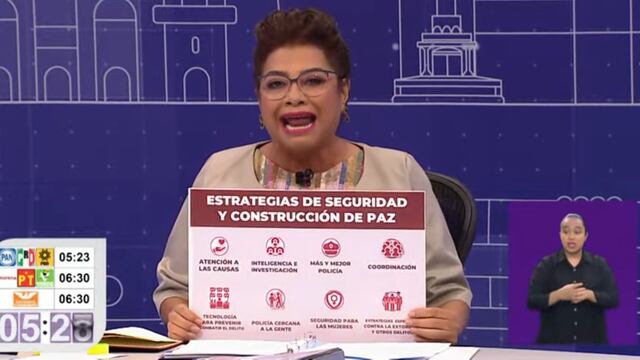 Clara Brugada en el tercer debate chilango